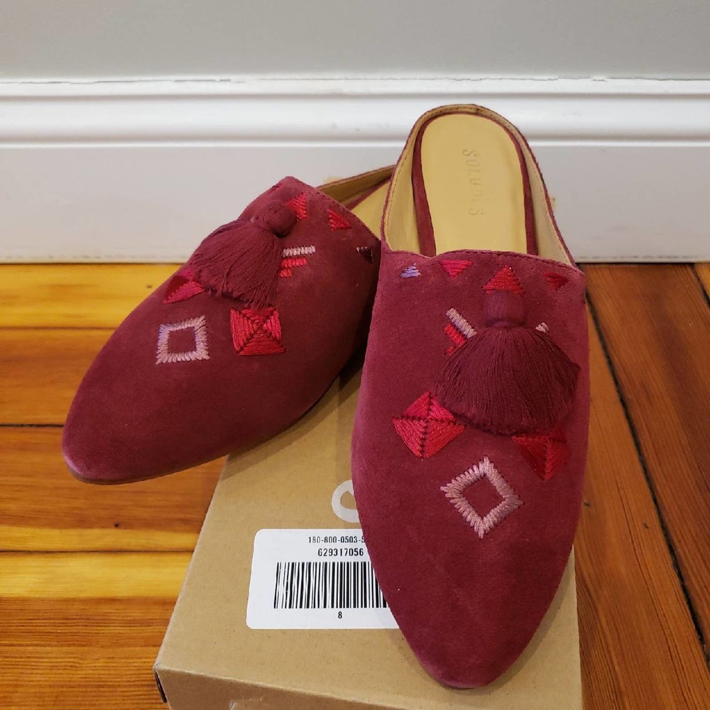 Sz8 Soludos Burgundy Palazzo Mule Burgundy